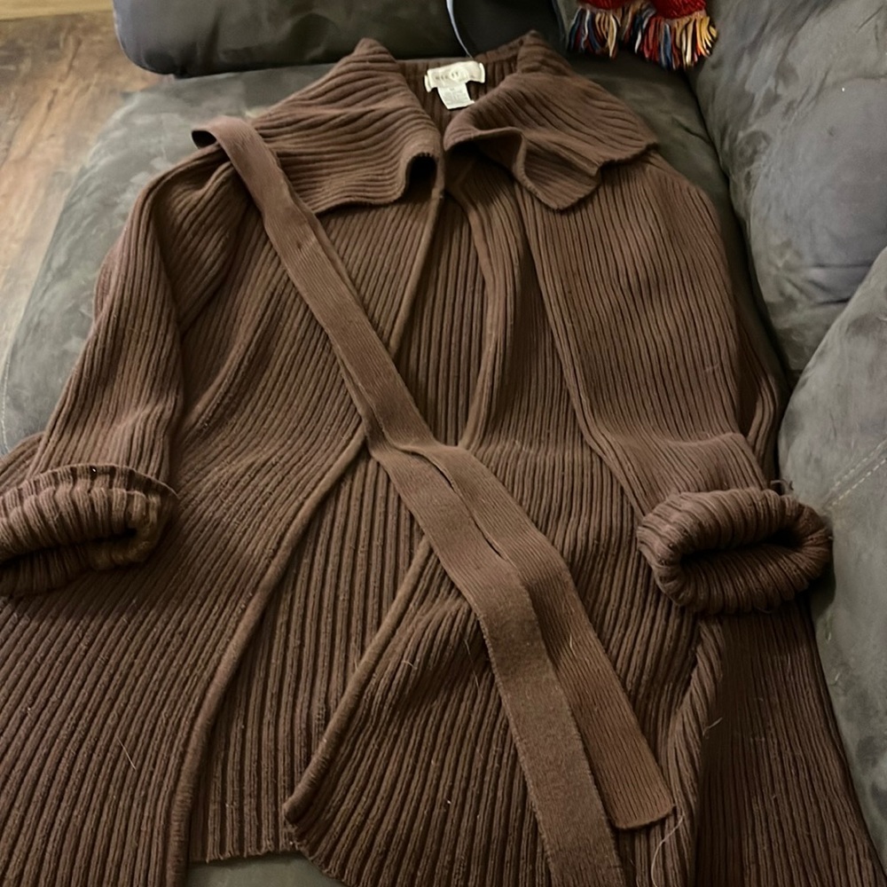 Long brown cardigan